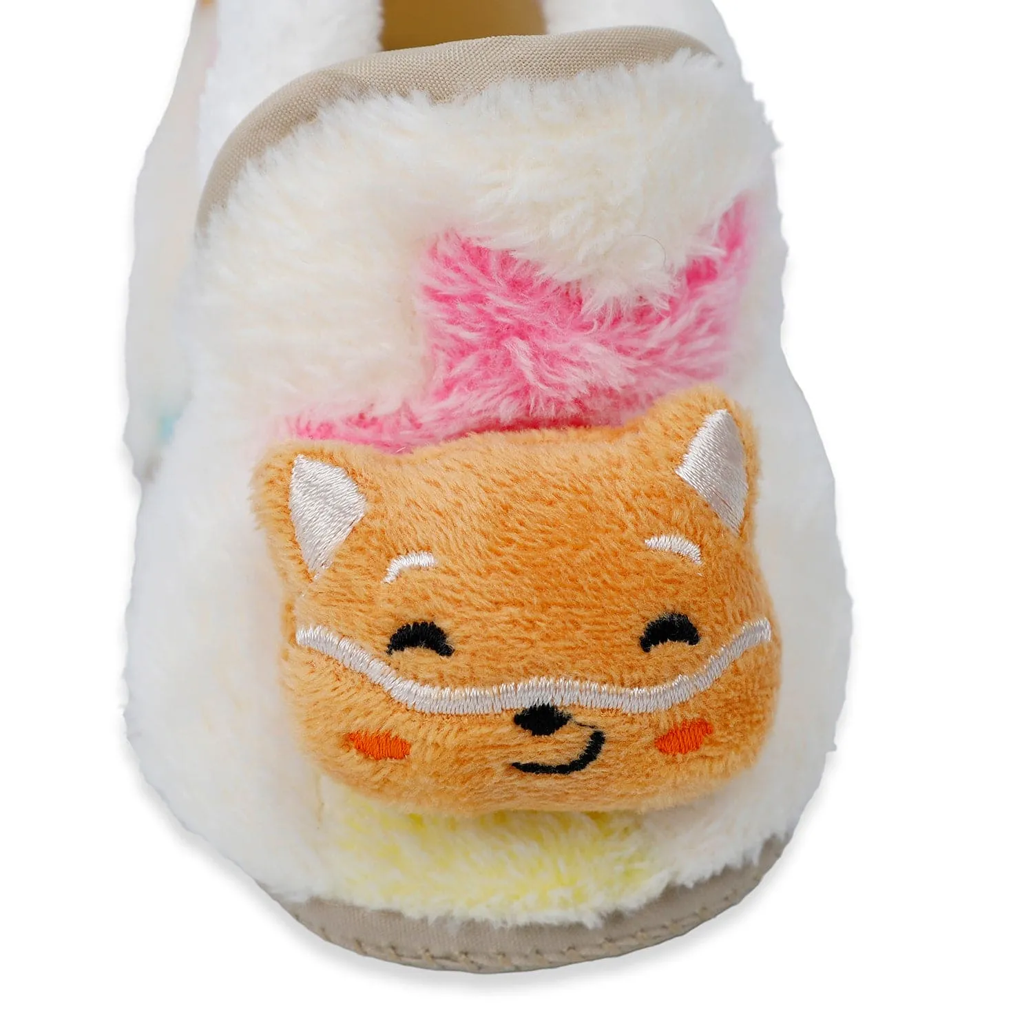 Baby Moo Kitten Mitten 3D Rattle Warm Anti Skid Booties - Cream