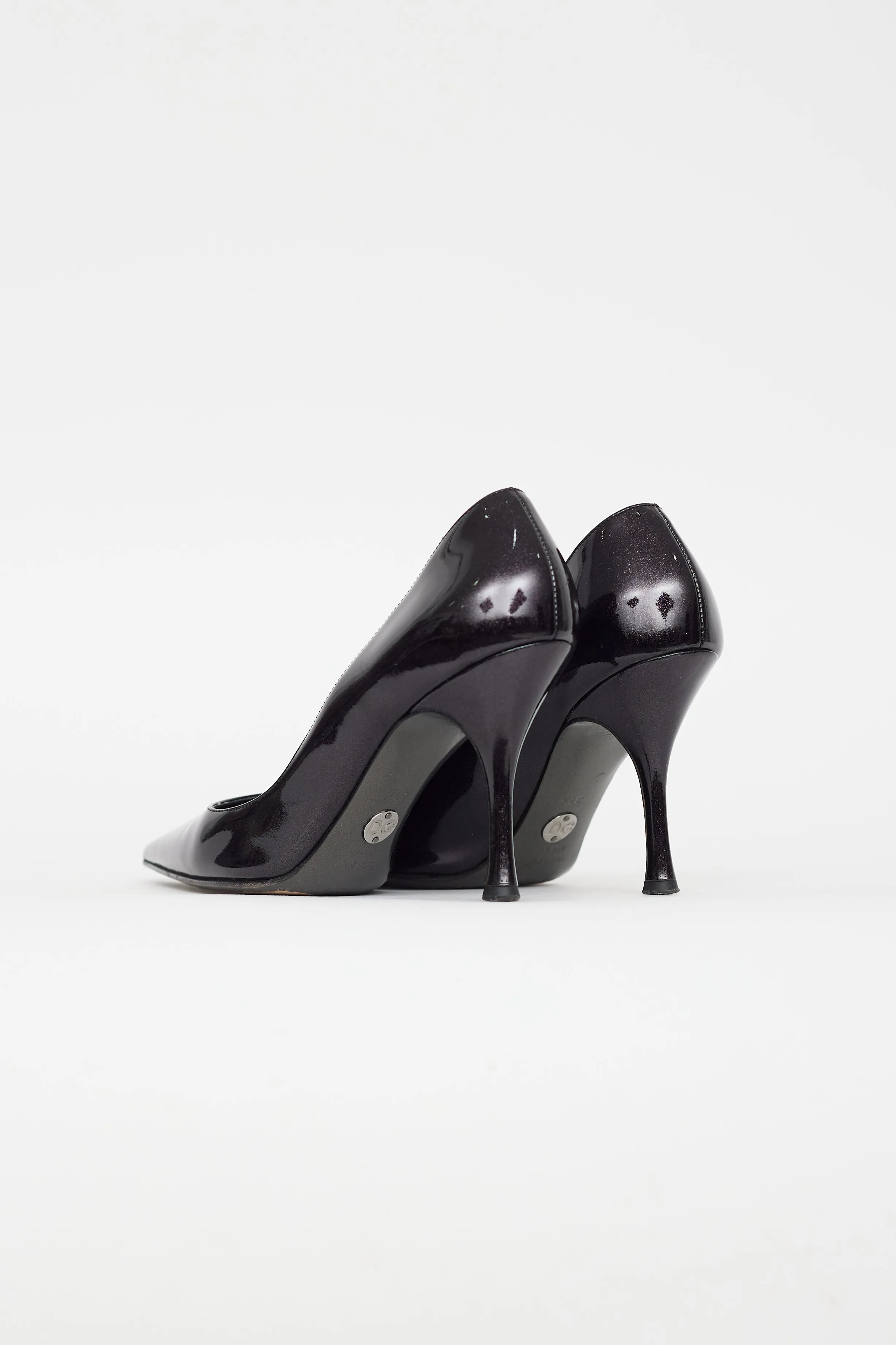 Black Patent Leather Glitter Pump