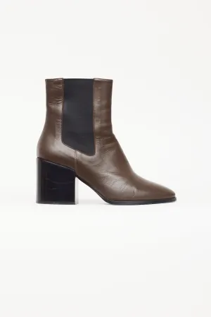 Brown & Black Leather Chelsea Boot