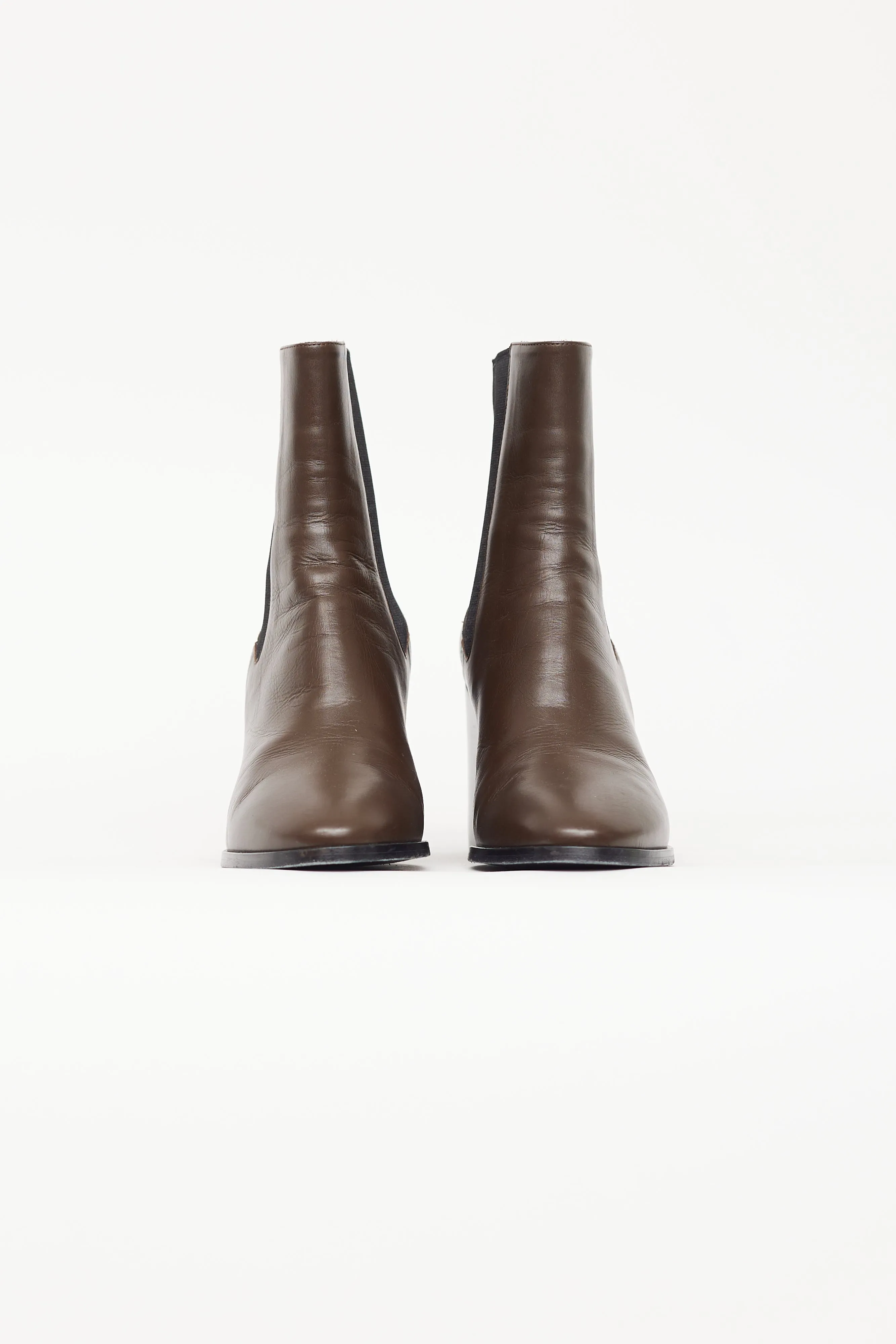 Brown & Black Leather Chelsea Boot