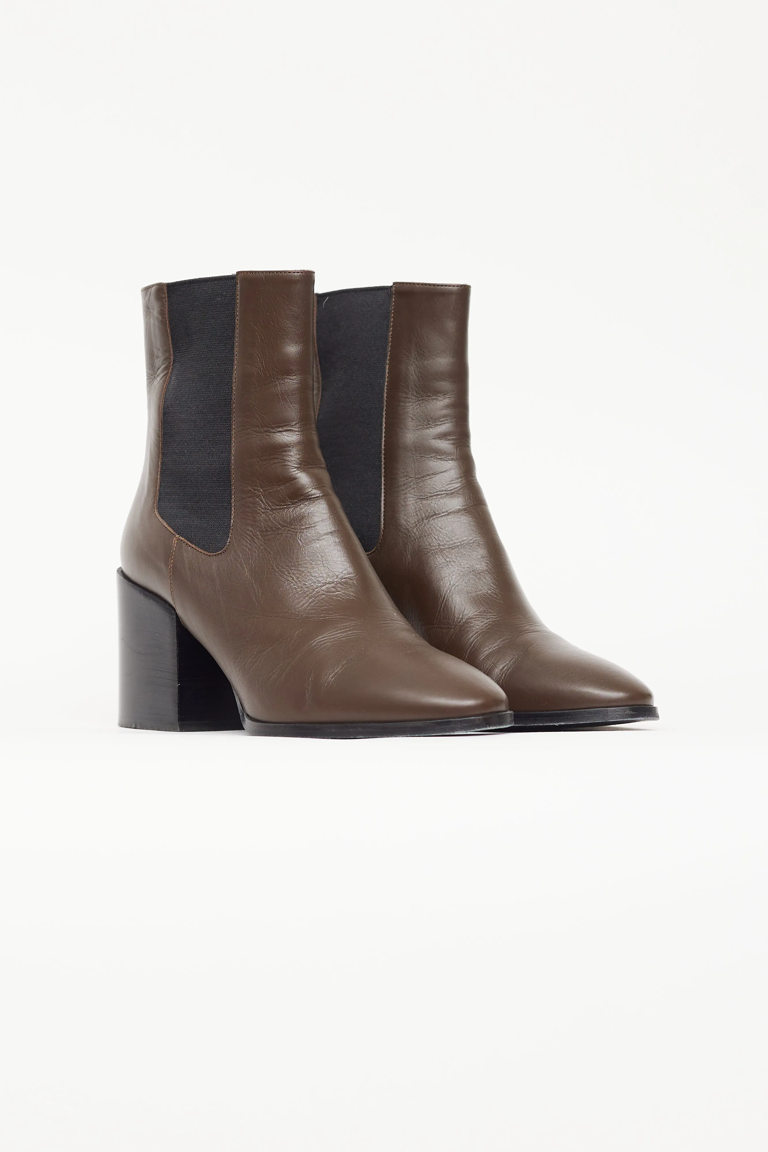 Brown & Black Leather Chelsea Boot