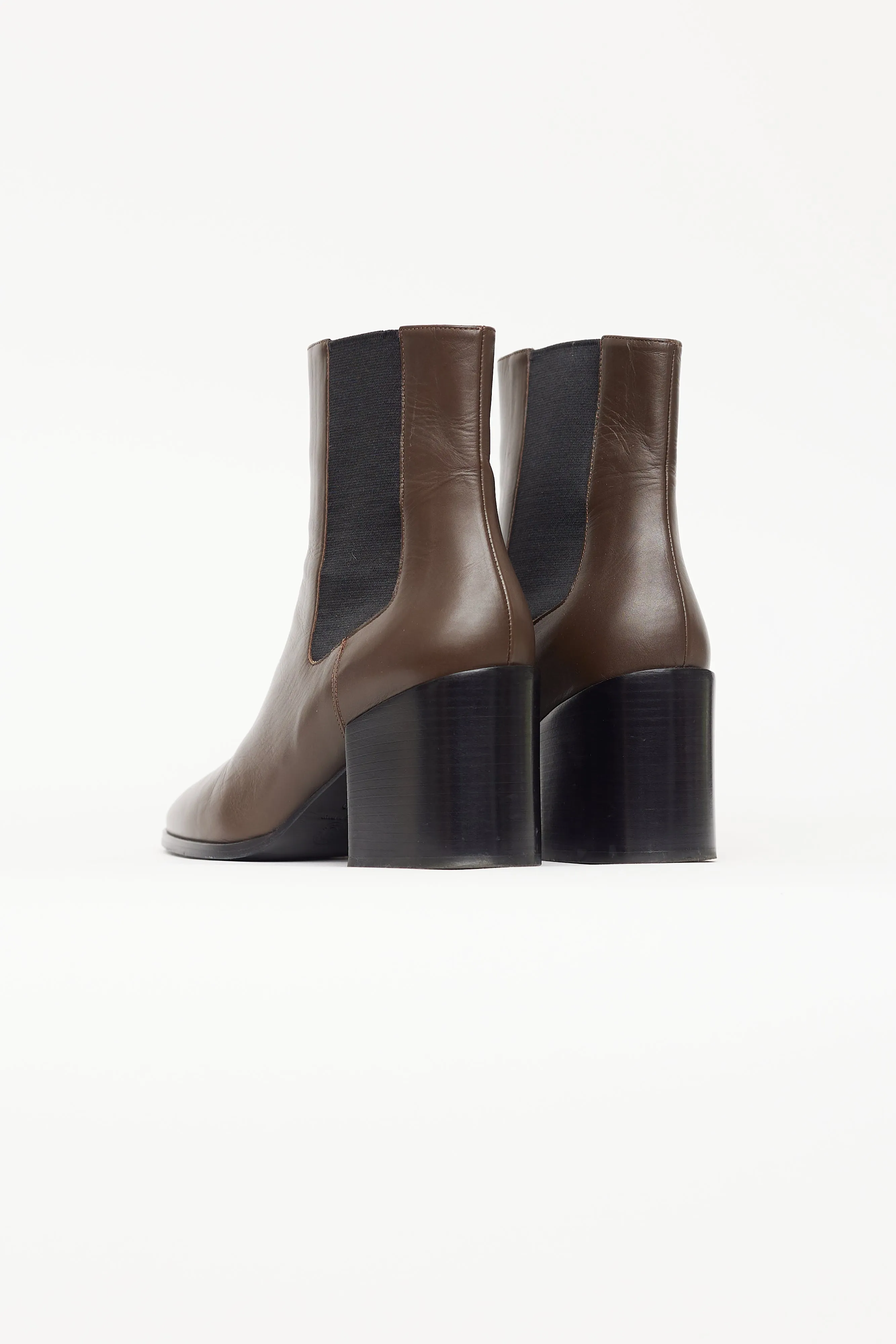 Brown & Black Leather Chelsea Boot