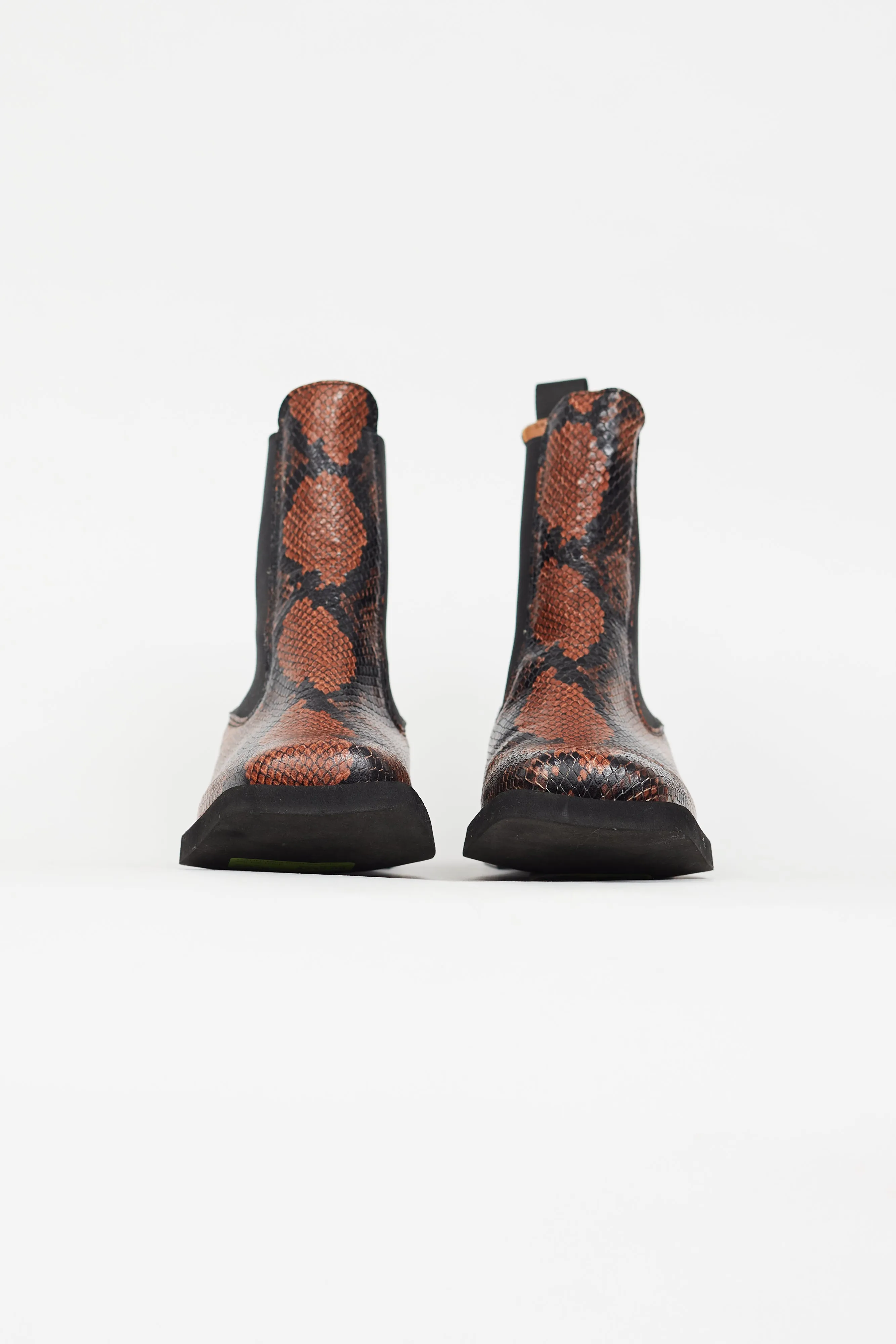Brown & Black Textured Print Chelsea Boot