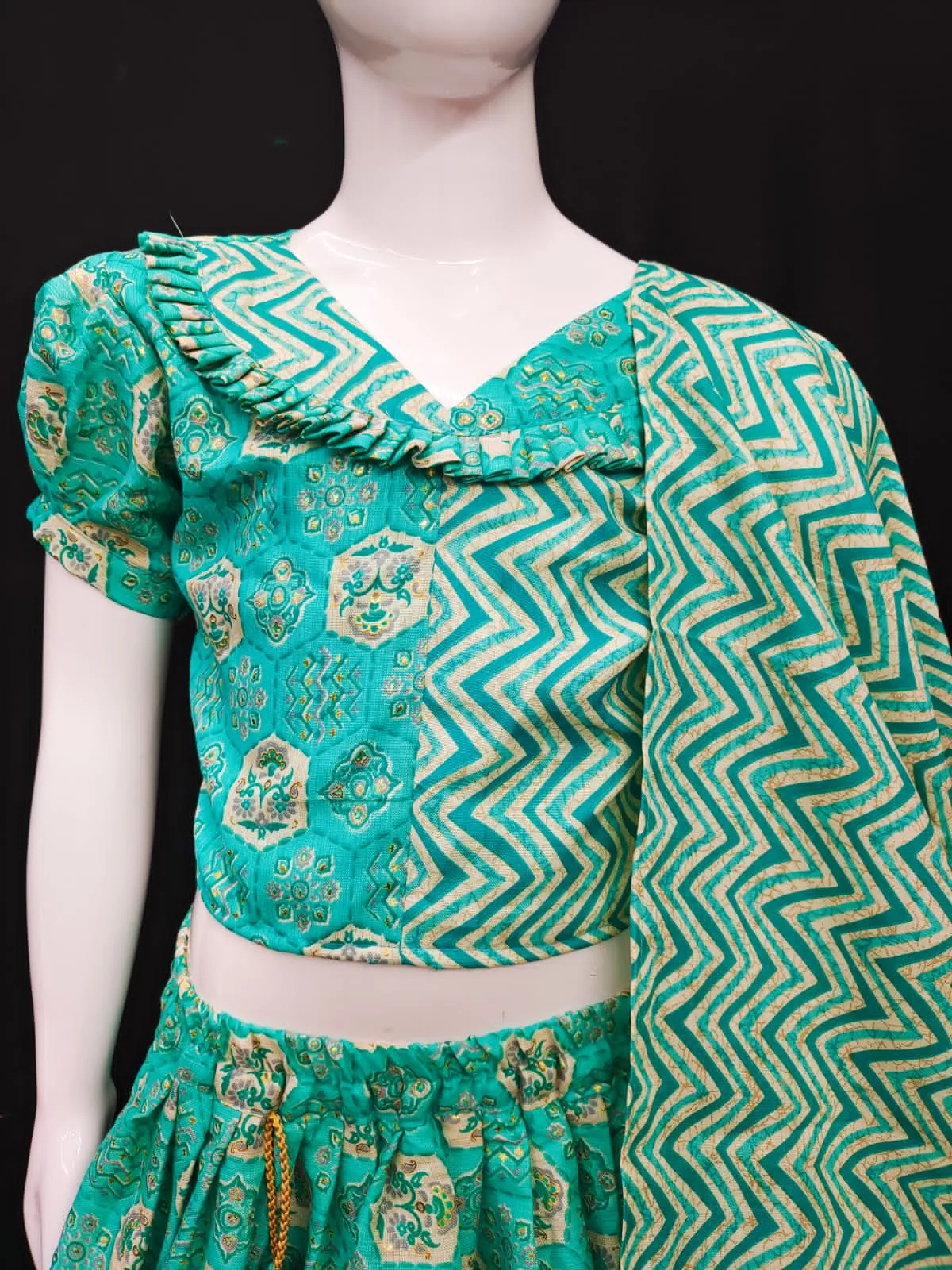 Kids Cotton Lehenga Choli with Matching Purse