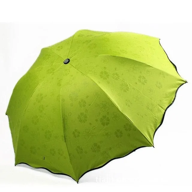 New Lady Princess Magic Flowers Dome Parasol Sun/Rain Folding Umbrella