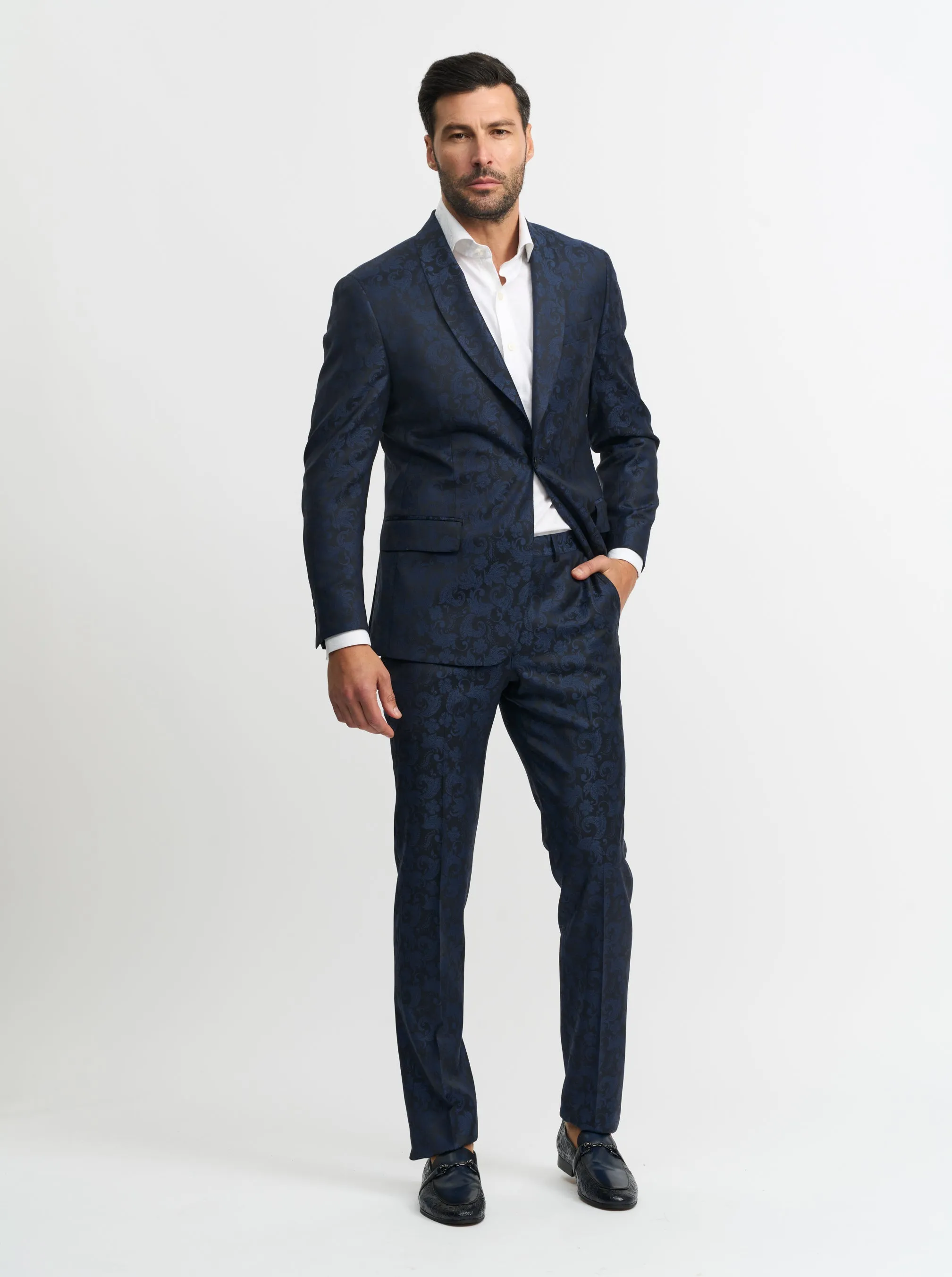 PLAIN FRONT TUXEDO DRESS PANT